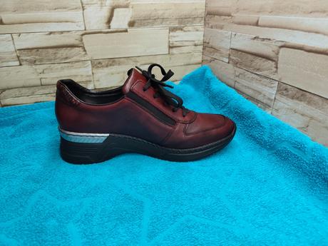 Rieker 42 - dámske kožené bordové topánky, rieker,42