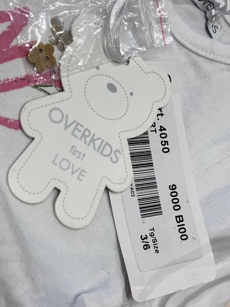 Dievčenské biele tričko s tylom overkids (62-68), 62 / 68