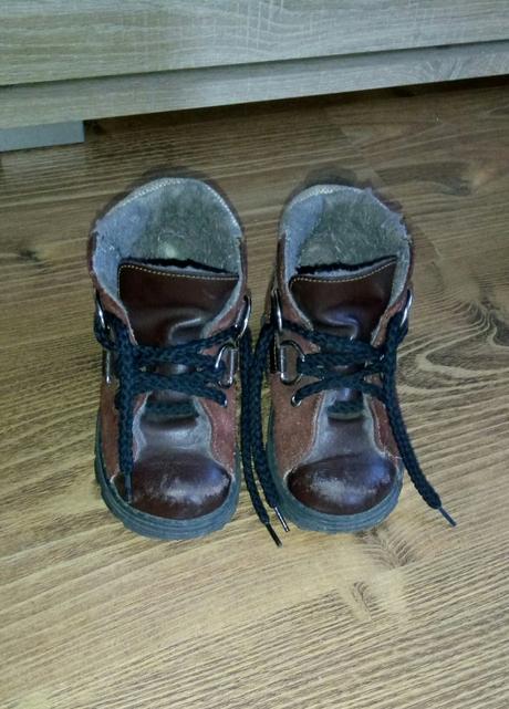 Oteplené kožené topánočky na zimu - prechod 22, 22