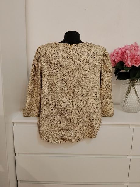 H&m elegantná vzorovaná blúzka krémová, h&m,l