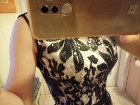 Spoločenské čierno pudrove šaty, veľkosť 36, 36