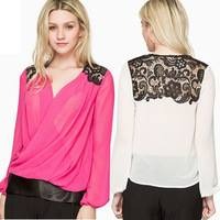 Priehladna bluzka s cipkou, l