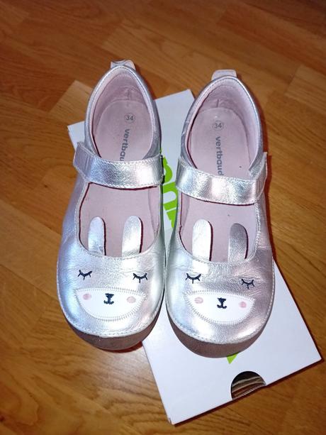 Strieborné balerínky, vertbaudet,34