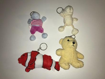 4 plyšáci - prívesky,