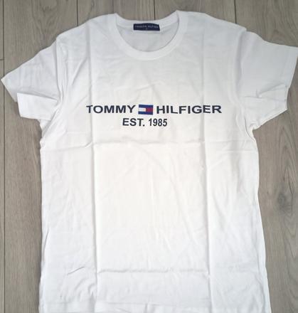 Hilfiger pánske tričko biele veľkosť l, tommy hilfiger,l
