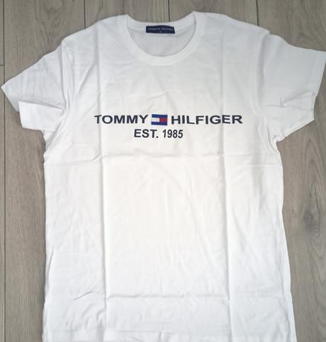 Hilfiger pánske tričko biele veľkosť l, tommy hilfiger,l