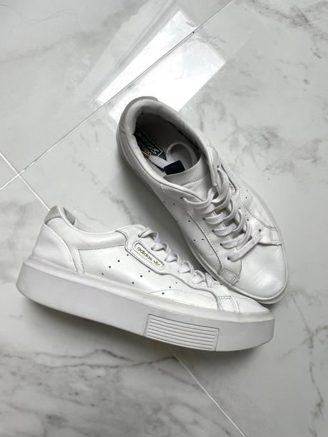 Predám biele kožené tenisky adidas sleek / white l, adidas,38