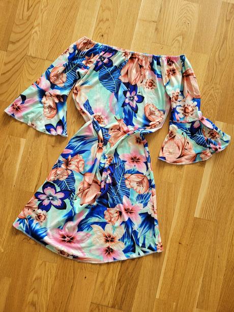 Farebné kvietkové šaty, gate,xs