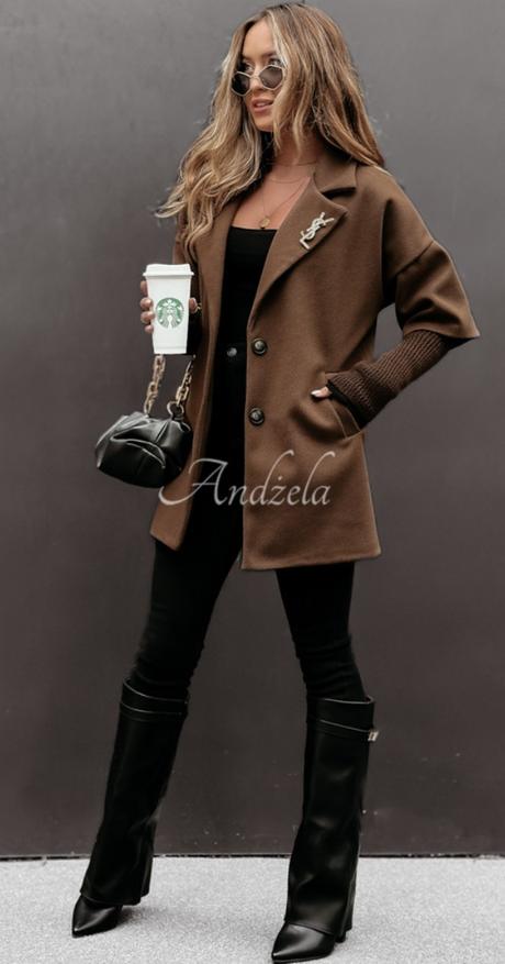 Čokoládový prechodný kabátik andzela, 