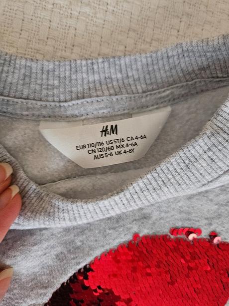 Dvojtvarna mikina, h&m,110