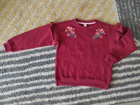 Zateplená mikinka s kvetinkami, dopodopo,128