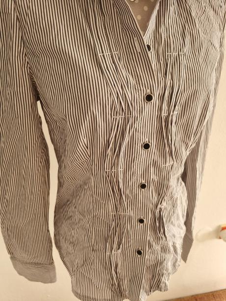 Biela blúzka s čiernymi pásikmi orsay 40, orsay,40