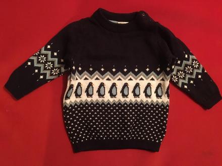 Zimný pulovrik s tučniakmi h&m v. 68, h&m,68