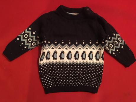 Zimný pulovrik s tučniakmi h&m v. 68, h&m,68