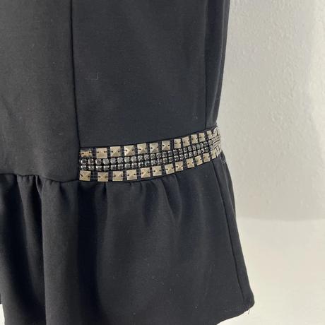 Čierny top s nitmi design history xl, xl