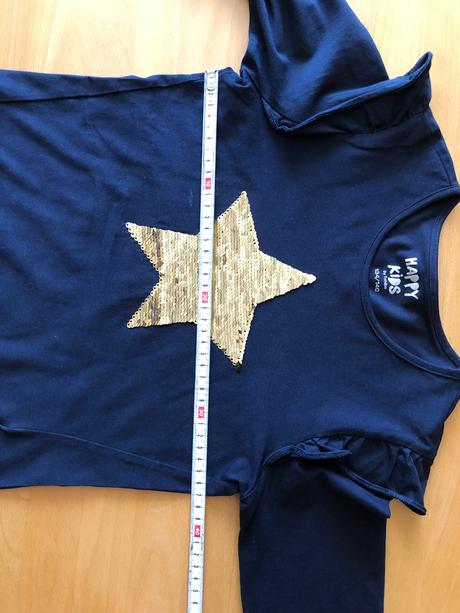 Tmavomodre tricko s flitrami, tcm,140