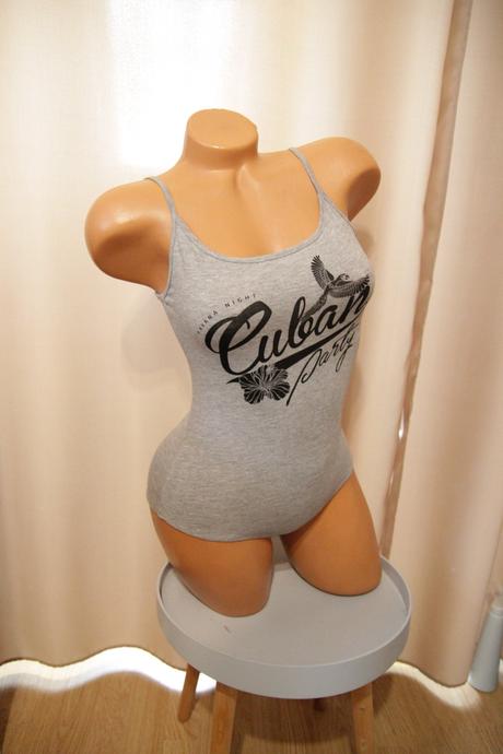 Šedý bavlnený body top, xs, xs