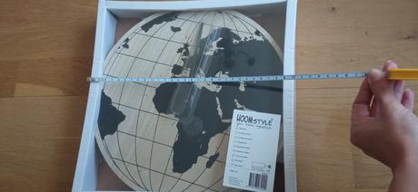 Drevené hodiny zemeguľa/ mapa sveta, 