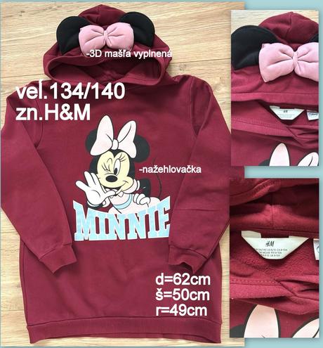 Dievčenská predĺžená mikina veĺ.134/140, zn.h&m, h&m,134
