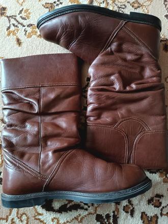 Hnedé kožené čižmy, 39