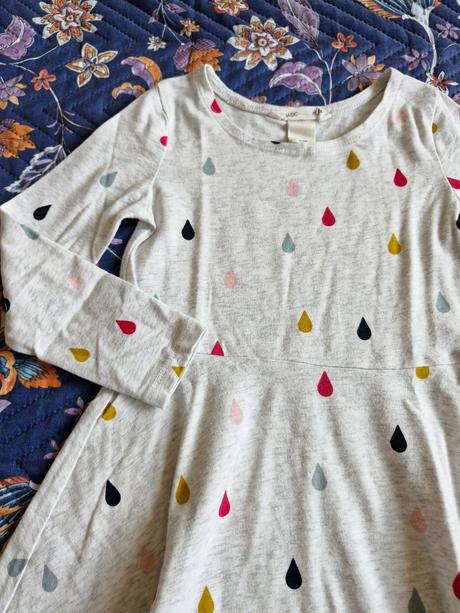Šaty s dlhým rukávom h&m  - kvapky, h&m,98