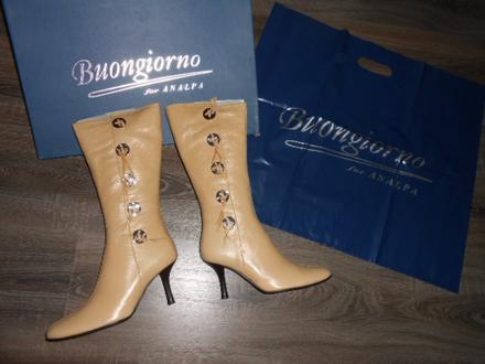 Analpa dámske kožene čižmy č. 37 - pc bola 150eur, 37