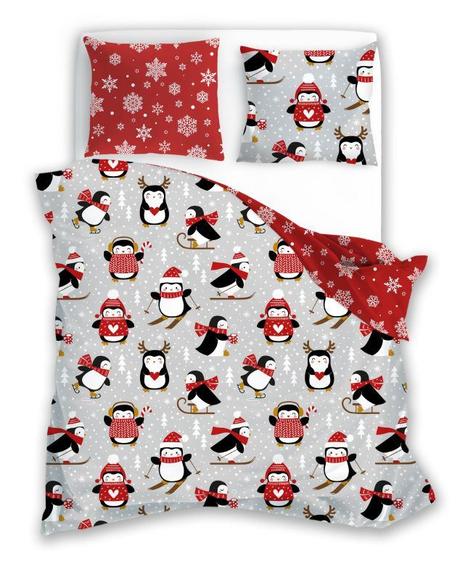 Vianočné obliečky scandic tučniaky 140/200, 70/90, šírka (cm): 140,dĺžka (cm): 200