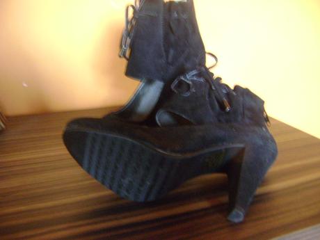 Čierné semiš kotníčky,36, 36