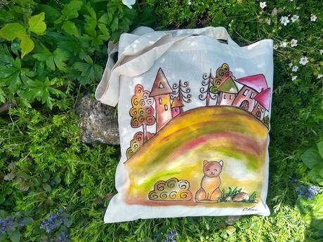 Maľované tašky s chalúpkami, 