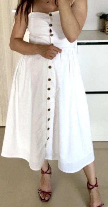 Úžasné krémovo-biele šaty, h&m,s