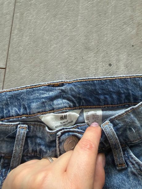 Bledomodre chlapčenske slim fit rifle, h&m,146