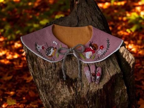 Ručne vyšívaný golier na šaty/sveter ...,