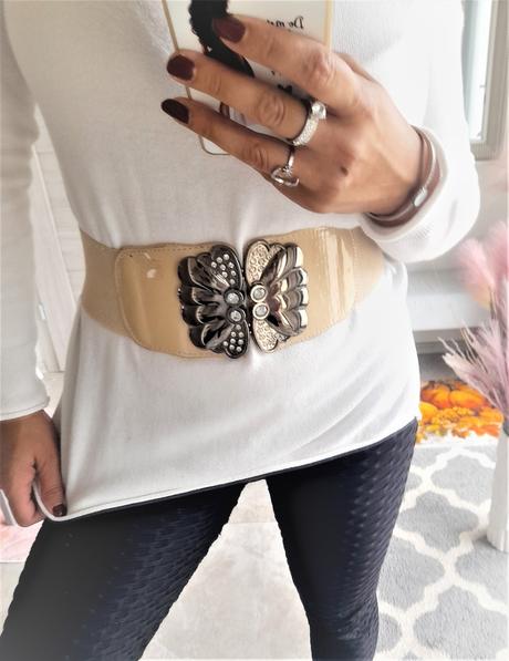 Elastický béžový opasok, 