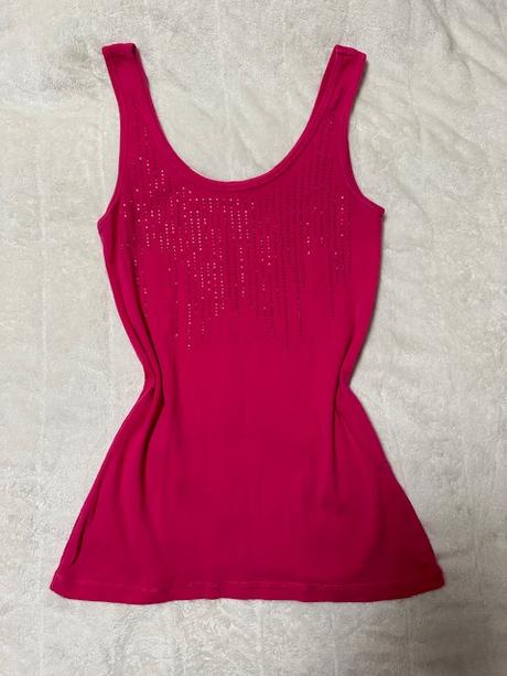 Cyklámenové tielko s kamienkami, m