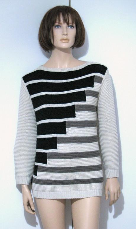 Hrubý vzorovaný sveter, l