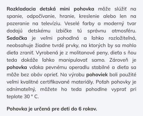 Detská rozkladacia pohovka, 