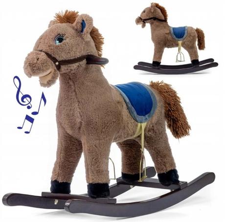 Hojdací koník so zvukom - hnedý,