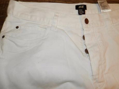 H&m biele rifle rovného strihu m/l, h&m,32