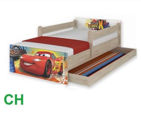 Detská posteľ disney 160 x 80 so zásuvkou + rošt, šírka (cm): 80,dĺžka (cm): 160