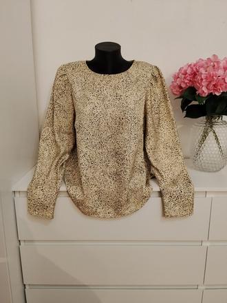 H&m elegantná vzorovaná blúzka krémová, h&m,l