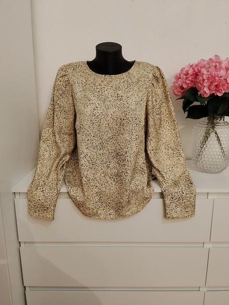 H&m elegantná vzorovaná blúzka krémová, h&m,l