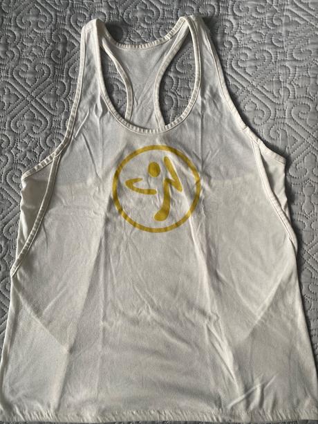 Krémové tielko zumba široký strih, m