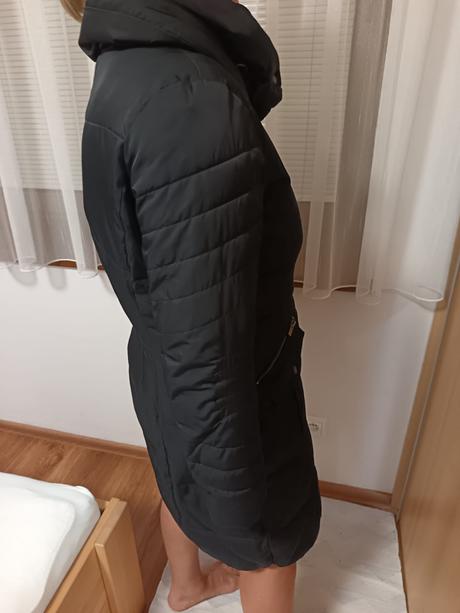 Čierna bunda dlhá, timeout,xxl