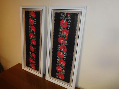 Obrazy čierno červený vzor,, 