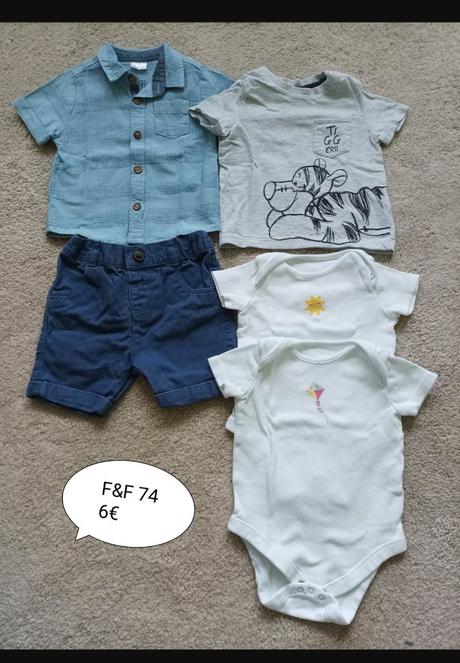 74 mix letného oblecenia 6-9mes, 68–80