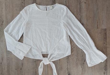 Biela blúzka s uzlíkom, h&m,34