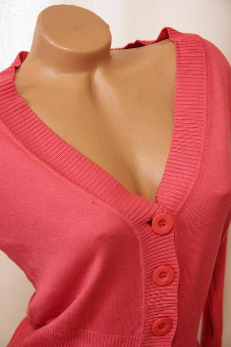 Ružový pletený kardigan, l, l