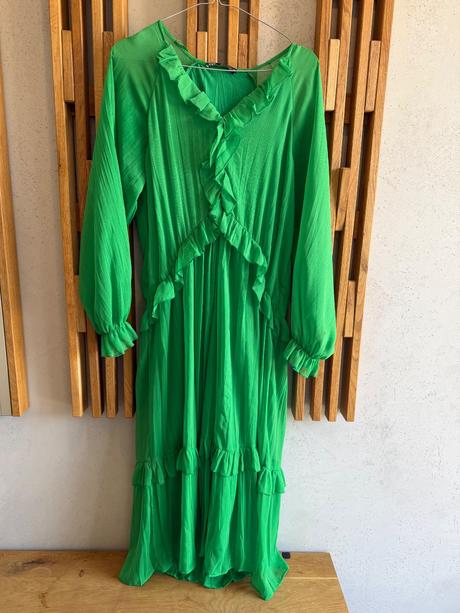 Zara dlhe zelene saty xs, zara,xs
