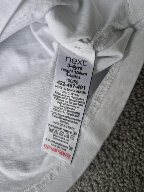 Tričko biele next 2-3 roky, reserved,92 / 98 / 104
