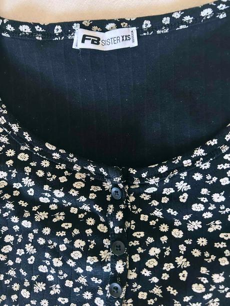 Romantický crop top, fishbone,xs